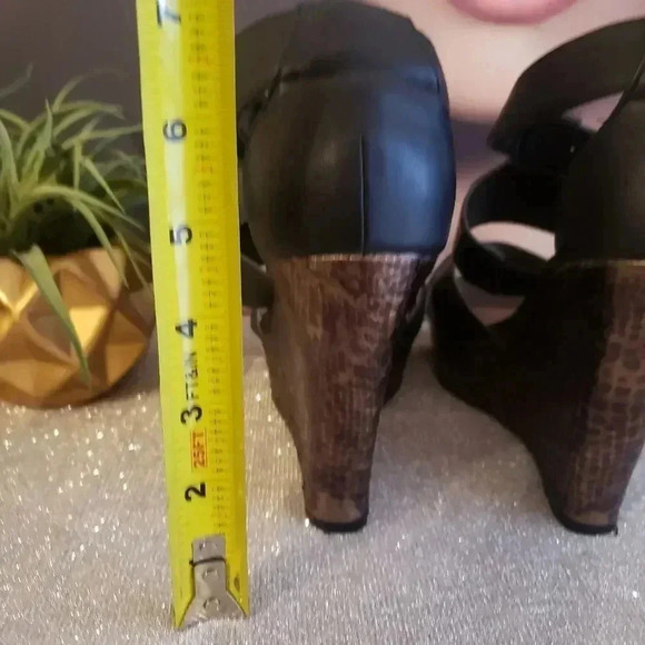 G by Guess Snakeskin Strappy Wedge Sandal - Picture 6 of 9